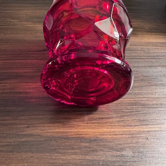 Vintage Viking Glass Ruby Red Honeycomb Georgian Tumbler - Picture 5 of 6